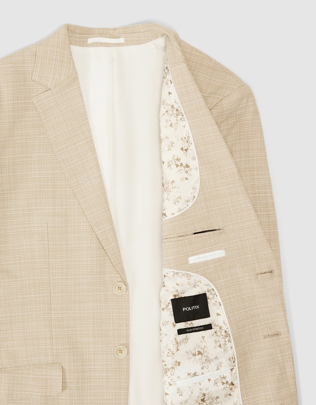 Politix - Single Breasted Textured Tailored Blazer