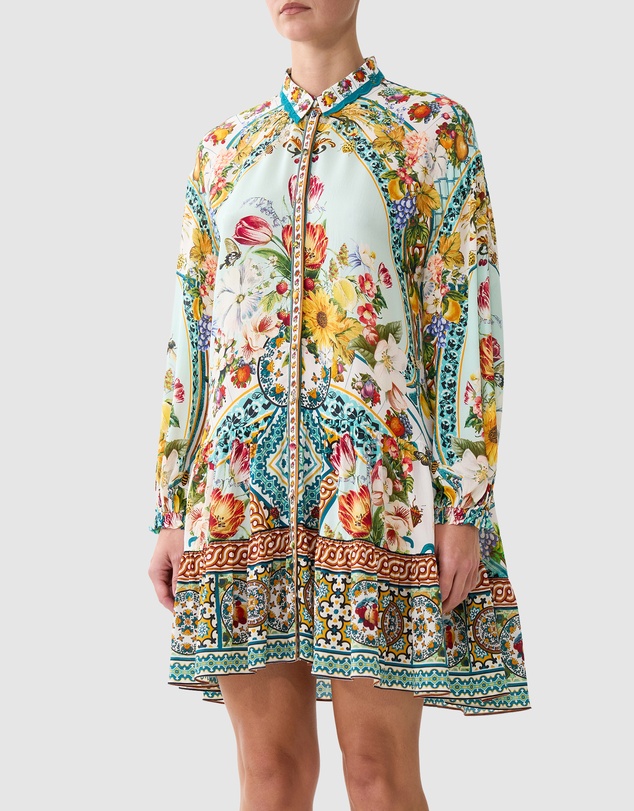 Camilla - Long Sleeve Tiered Short Dress