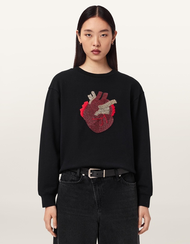 AllSaints - Andrea Pippa Bead Detail Sweat