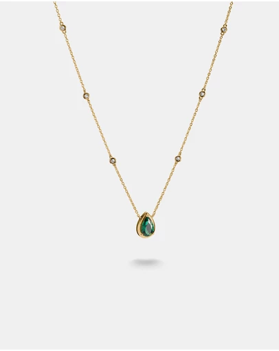 THOMAS SABO - THOMAS SABO Necklace with Green Teardrop Stone
