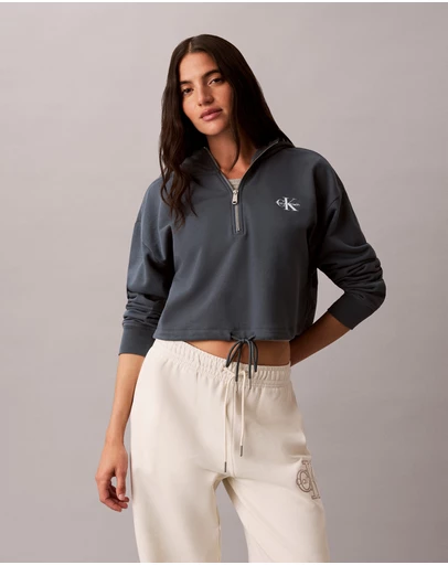 Calvin Klein Jeans - Monologo Terry Cropped Hoodie