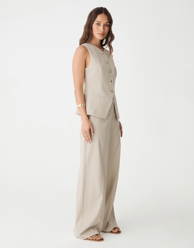 Forcast - Zoe Elastic Pinstripe Pants