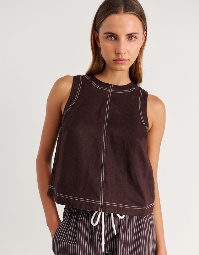 Jag - Ann Linen Open Back Top