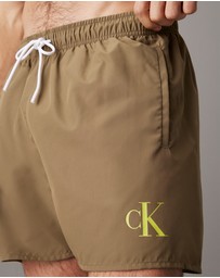Calvin Klein - CK Monogram Medium Drawstring Swim Shorts