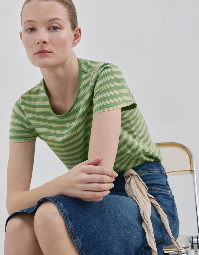 M.N.G - Striped Cotton T-Shirt