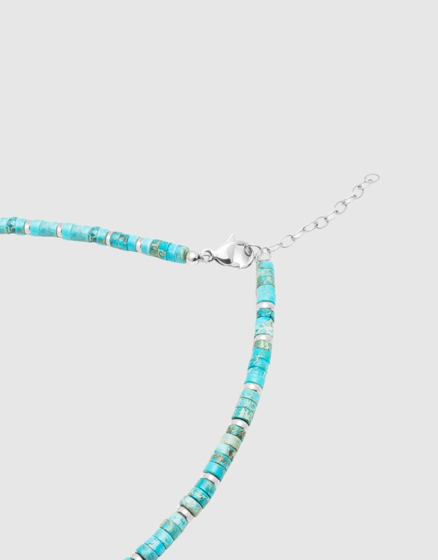Nialaya Jewellery - Heishi Turquoise Choker with Silver