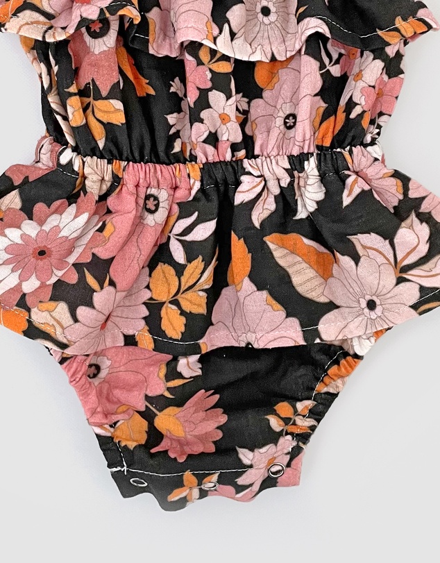 WITH LOVE FOR KIDS - Cotton Muslin Ruffle Playsuit - Babies