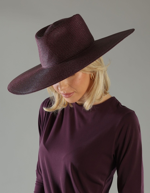 Morgan & Taylor - Aria Racewear Fedora in Burgundy Red