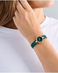 Ted Baker - Jolyye Crystal 24mm Gold-Tone Green Leather Watch