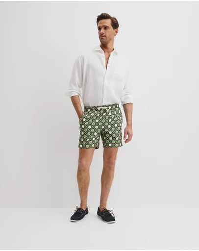 Country Road - Recycled Polyester Tile Print Swim Short