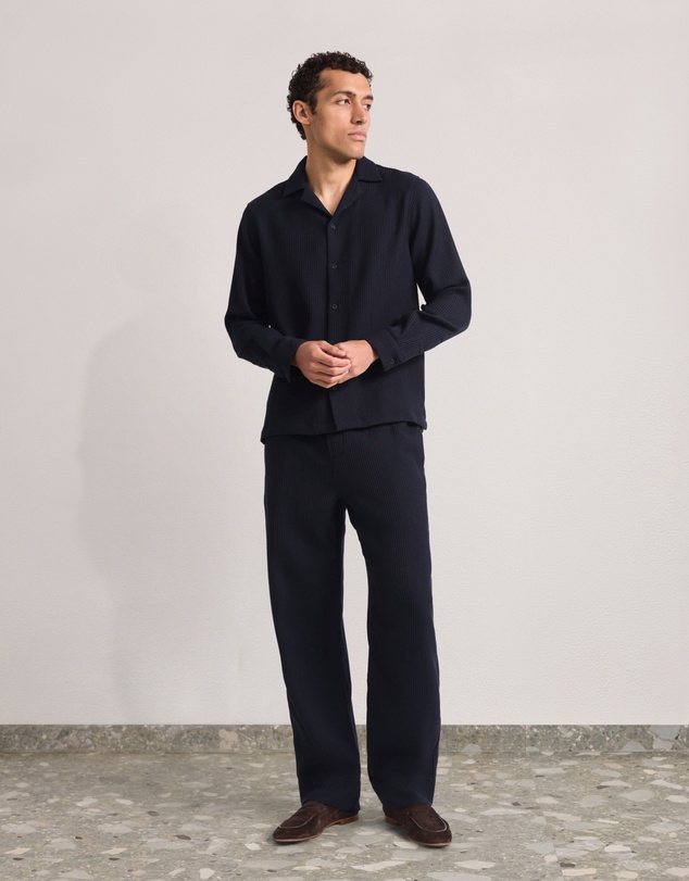 Frescobol Carioca - Safra Wool Knitted Camp Collar LS Shirt