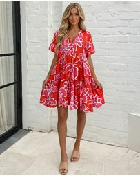 Esther & Co - Ophelia Dress - Red Multi