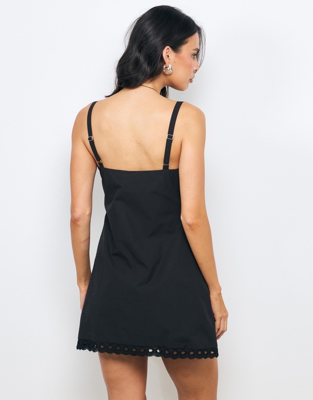 AERE - Eleni Cotton Trim Mini Dress
