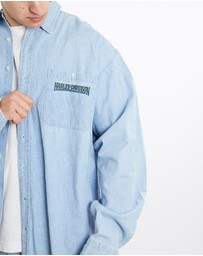 Vintage by The Real Deal - Pre Loved - Vintage 90s Harley Davidson Denim Button Up Shirt