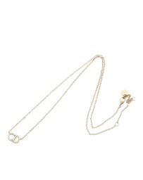 Pre-Loved by Azura Reborn - Pre-Loved Gold Plated Rhinestone Petit CD Logo Pendant Necklace