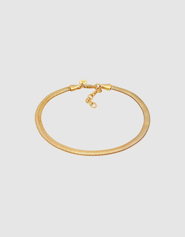 Elli Jewelry - Herringbone Chain Anklet in Gold-Plated 925 Silver