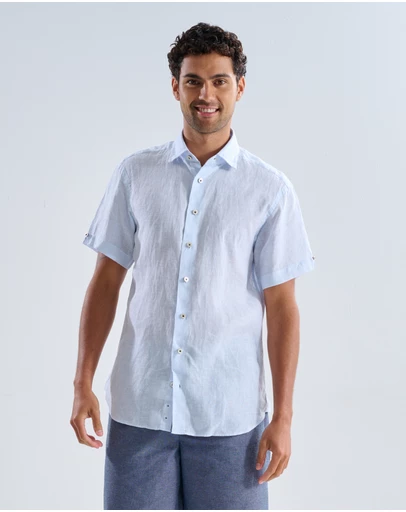 3 Wise Men - 3 Wise Men Seabreeze Linen Short Sleeve Shirt