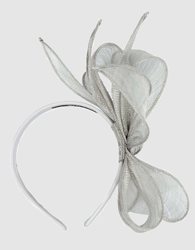 Max Alexander - Silver Sinamay Bow Fascinator