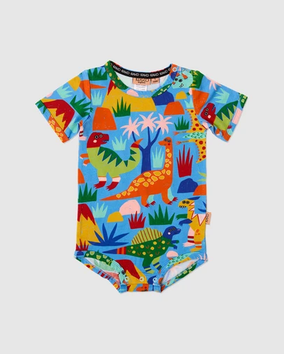 Kip&Co - Organic Cotton SS Romper Dinosoar Roar - Babies