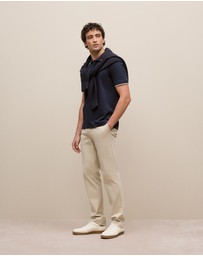 Trenery - Mercerised Cotton Tipped Polo in Navy