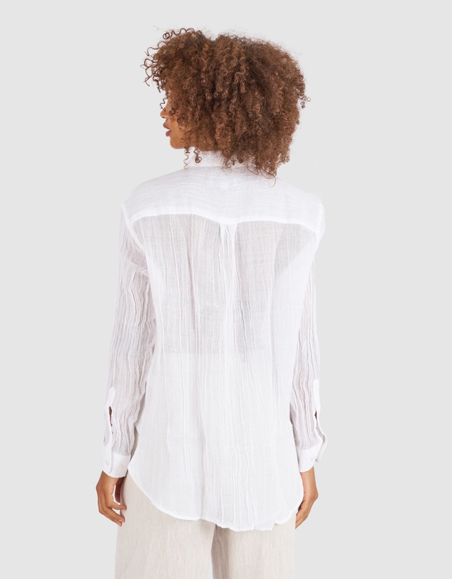 CAMIXA - Crinkle Oversized Linen Shirt