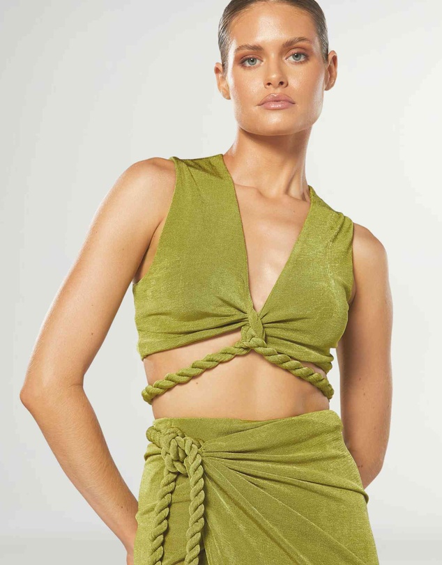 Winona - Valor Wrap Top Green