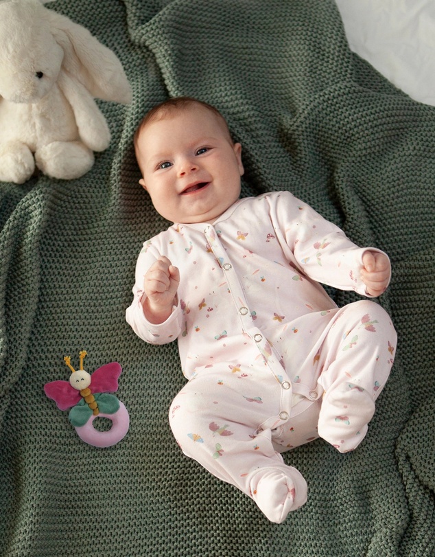 Little Stuff - Butterfly Garden Romper & Rattle