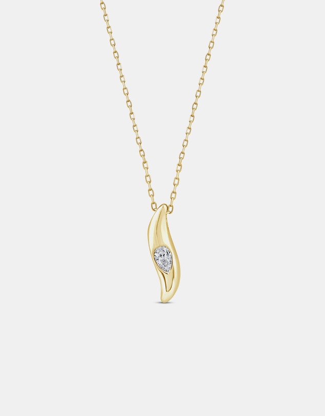 Zoe Olivia - 9K Gold Pear Lab Grown Diamond Neckalce
