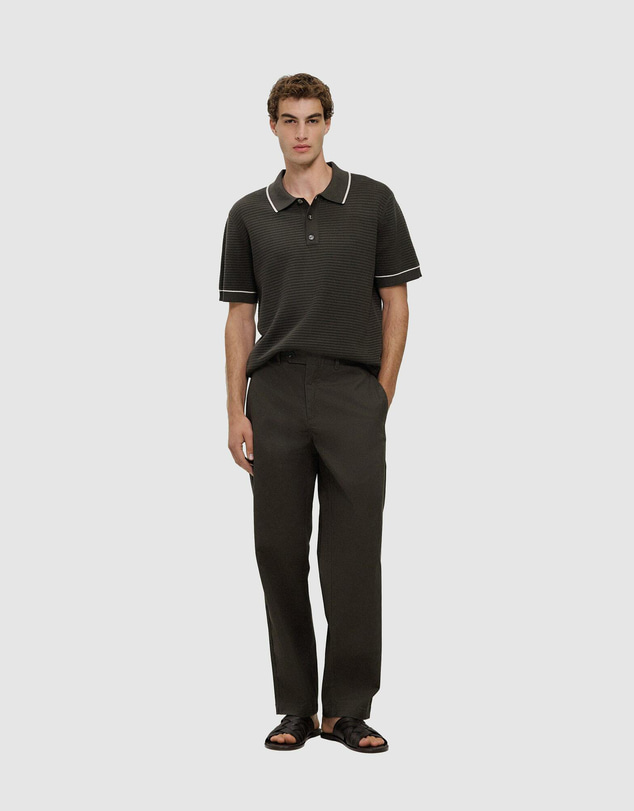 Trenery - Textured Cotton Tipped Knit Polo