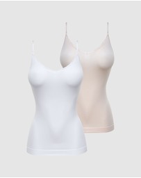 Billet Doux - Zen Attitude Lace Trim V Neck Camisole - 2 Pack