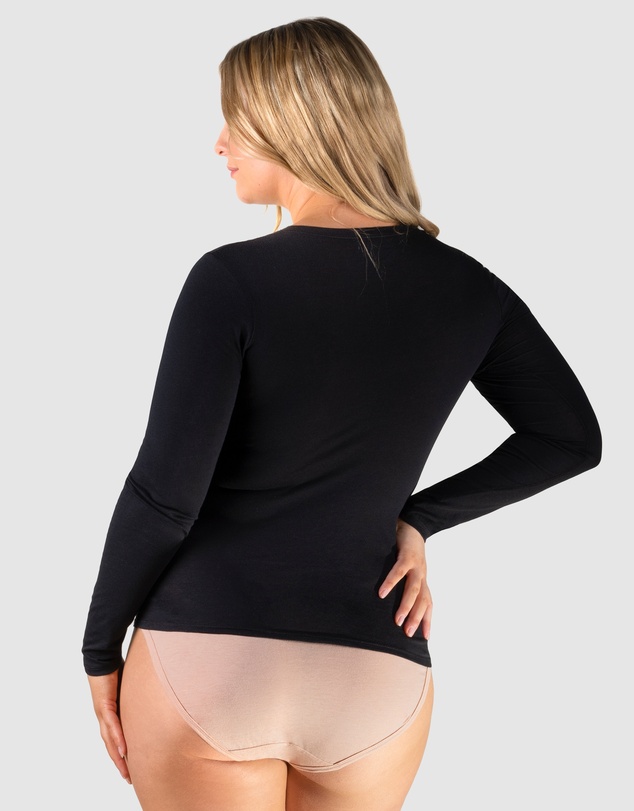B Free Intimate Apparel - Superfine﻿ 100% Cotton Long Sleeve Top - 2 Pack