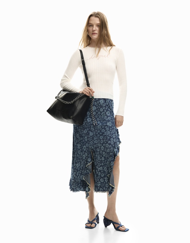Desigual - Denim ruffle skirt