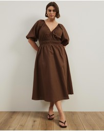 Atmos&Here Curvy - Darla Linen Blend Midi Dress