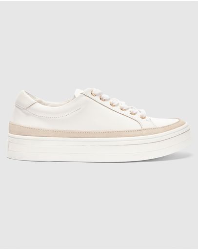 WHITE/TAUPE SUEDE