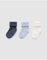 Purebaby - 3 Pack Rib Socks -Kids-Babies