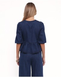 Petal & Pup - Charlotte Chambray Top - Mid Dark