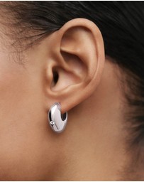 PDPAOLA - Wave Silver Hoop Earrings
