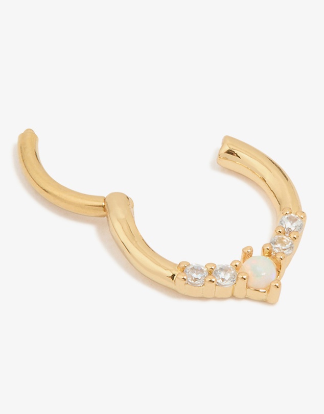 Lovisa - Gold Plated Surgical Steel Cubic Zirconia Marquise Clicker Ring