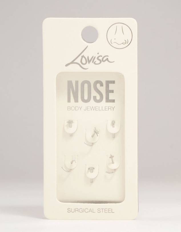Lovisa - Surgical Steel Celestial Nose Stud 6-Pack