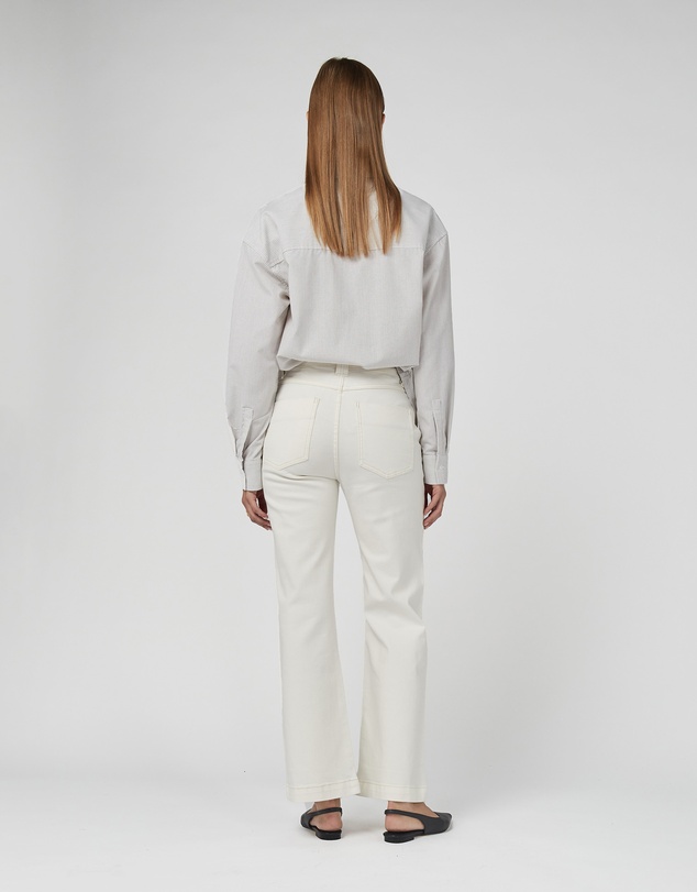 DRICOPER DENIM - Misika Ivory Flare Leg Trousers