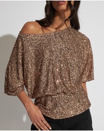 Decjuba - Danika Sequin Off Shoulder Top