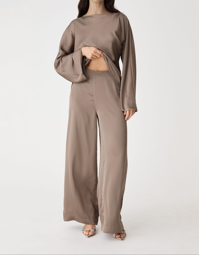 Forcast - Asma Satin Wide Leg Pants