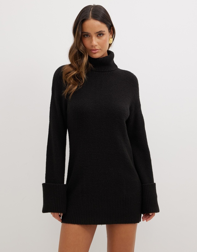 Dazie - Cozy Oversized Knit Mini Dress