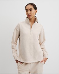 Country Road - Australian Good Earth Cotton Zip Neck Sweat