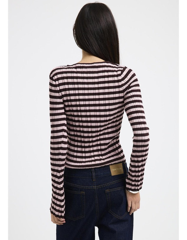 Subtitled - Holland Boat Neck Long Sleeve Knit Top
