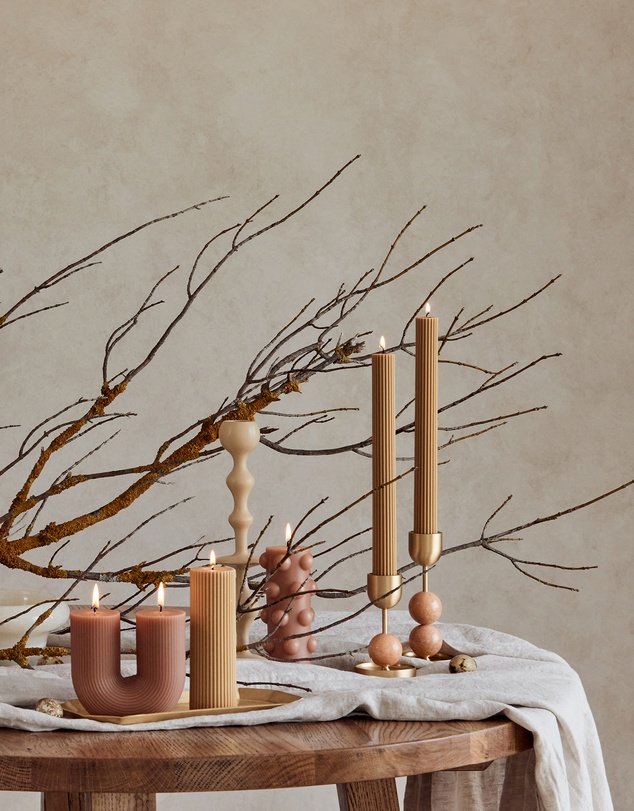 Black Blaze - Column Pillar Candle Duo