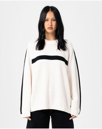 Rusty - White Lines Crew Neck Knit
