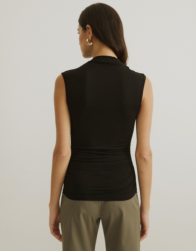 Atmos&Here - Ruched Neck Sleeveless Top