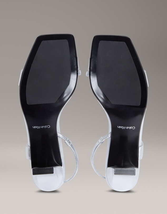 Calvin Klein - Metallic Leather Heeled Sandals