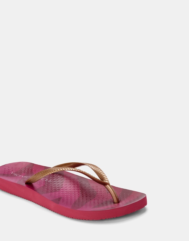 Vionic - Noosa Print Toe Post Sandal - Berry Tiger Bronze